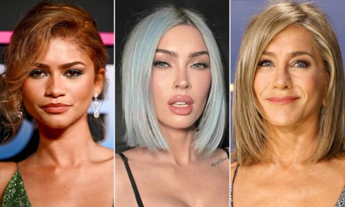 multiple celebrities with different hair styles