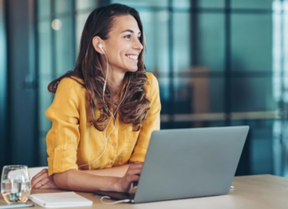 businesswoman with a laptop