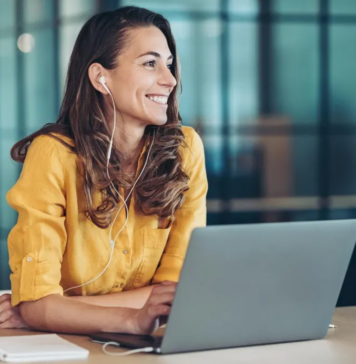 businesswoman with a laptop