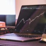 Stock Market Depiction on a laptop