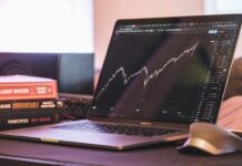 Stock Market Depiction on a laptop