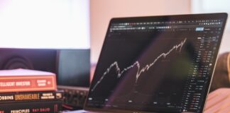 Stock Market Depiction on a laptop