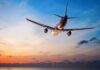 Plane taking off for a travel