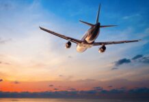 Plane taking off for a travel