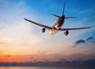 Plane taking off for a travel