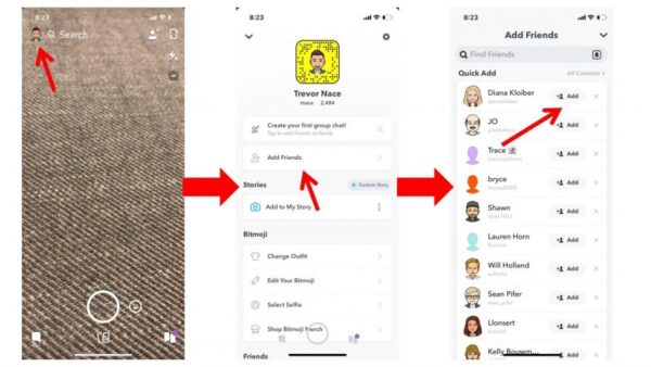 Add friends to Snapchat via the address book