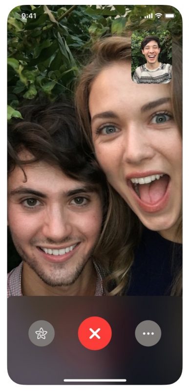 Example of a FaceTime call