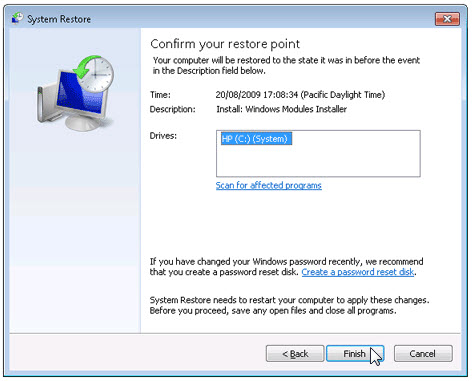 Validate the recovery point